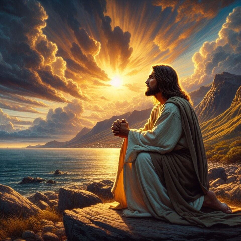 ai generated, jesus, pray