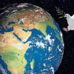 earth, globe, world, planet, cosmos, dove of peace, world peace, symbol, peace, continents, dove, world day of peace, bird, space, universe, stars, nature, heaven