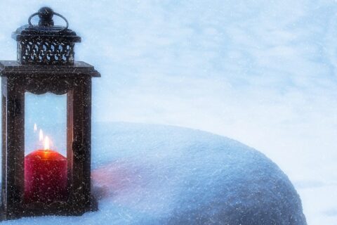 lantern, candle, light, mood, candlelight, nature, romance, snow, snowfall, winter, covered in snow, cold, wintry, snow area