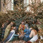 A nativity scene of the birth of jesus
