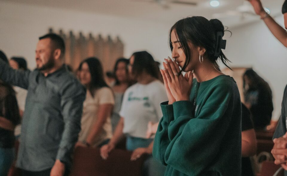 a person with the hands up