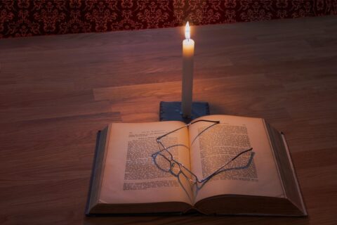 training, to study, glasses, a book, letters, candle, reading, to learn, read, light, glow of light, table, warmth, bible, candle, bible, bible, bible, bible, bible