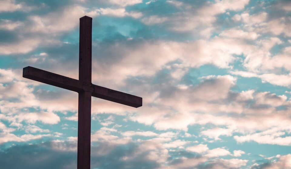 close-up of brown wooden cross