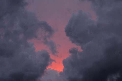 white clouds and blue sky
