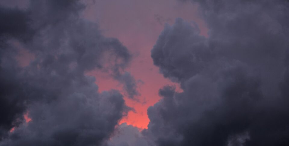 white clouds and blue sky