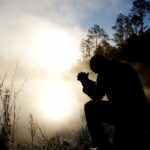 man, fog, silhouette