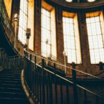 stairwell, stairs, railing