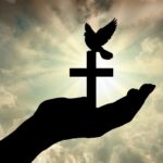 cross, dove, olive branch, peace, salvation, redemption, holy spirit, divine rays, revelation, hope, forgiveness, love, sacrifice, resurrection, new beginning, divine hand, grace, reconciliation, faith, eternal life