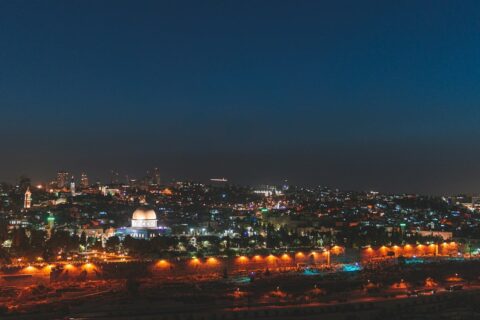aerial view photo of city building during nighttime
