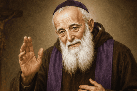 Sveti Leopold Mandić daje blagoslov vjernicima