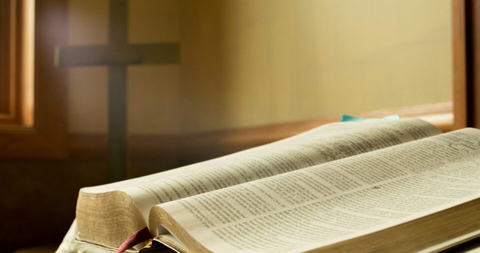 open book on top of table
