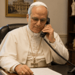 Papa telefonira u uredu