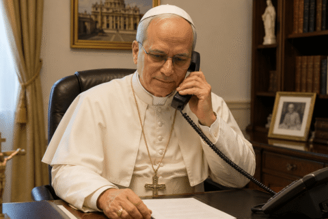 Papa Lav XIV. nazvao banku, službenica mu poklopila slušalicu Papa telefonira u uredu