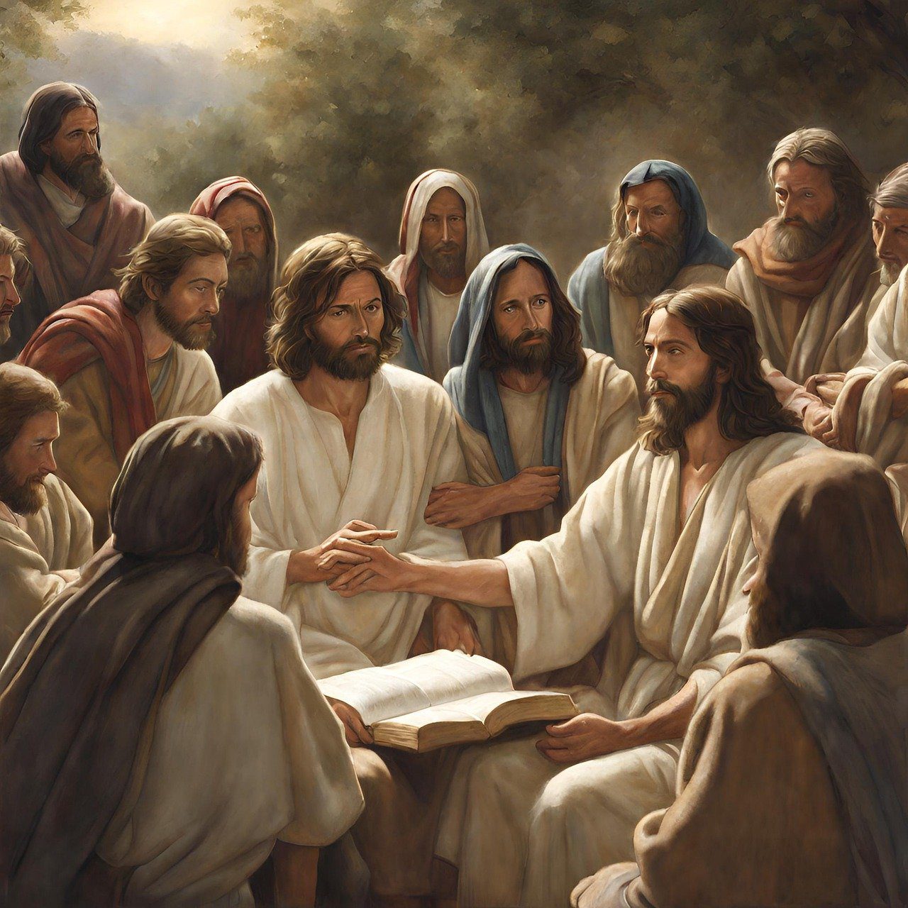 church, jesus teaching with his disciples, christianity