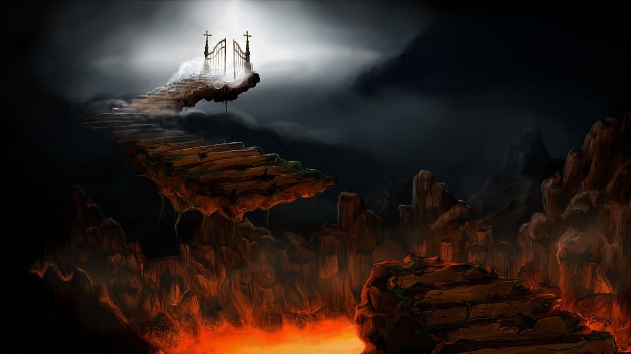 hell, purgatory, heaven
