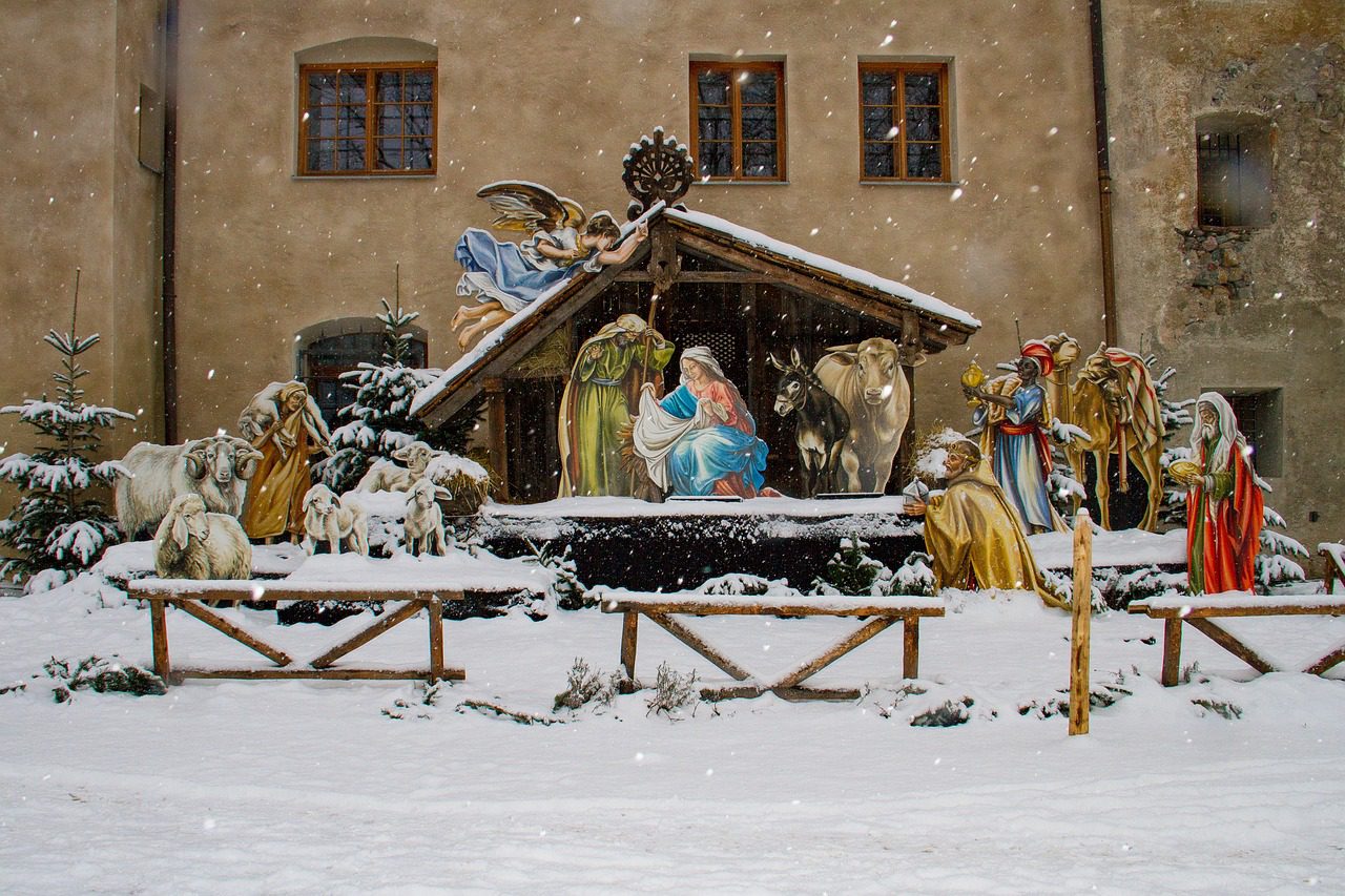christmas, nativity scene, winter