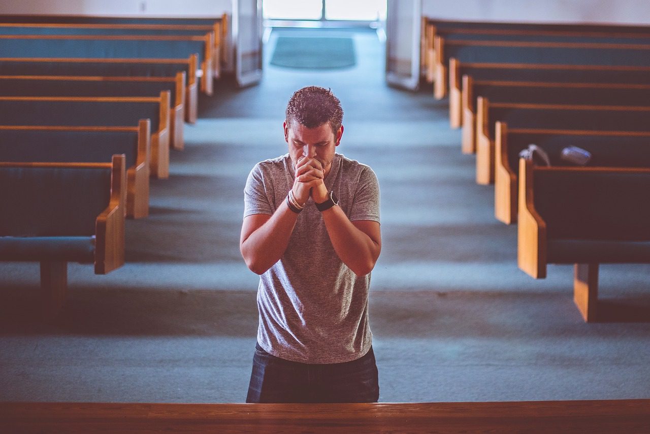 people, man, alone, praying, kneel, down, wooden, bench, church, chapel, religion, faith, praying, praying, praying, praying, praying, kneel, faith, faith