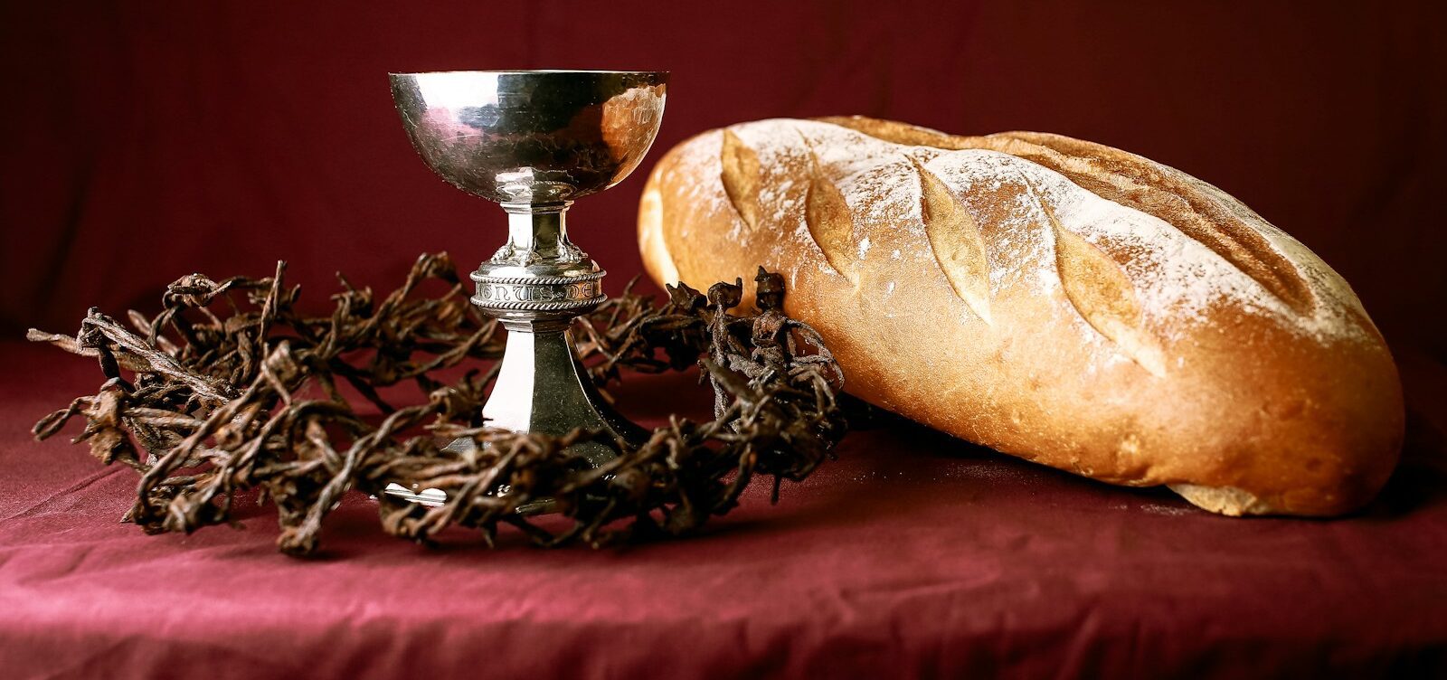 bread on black metal stand