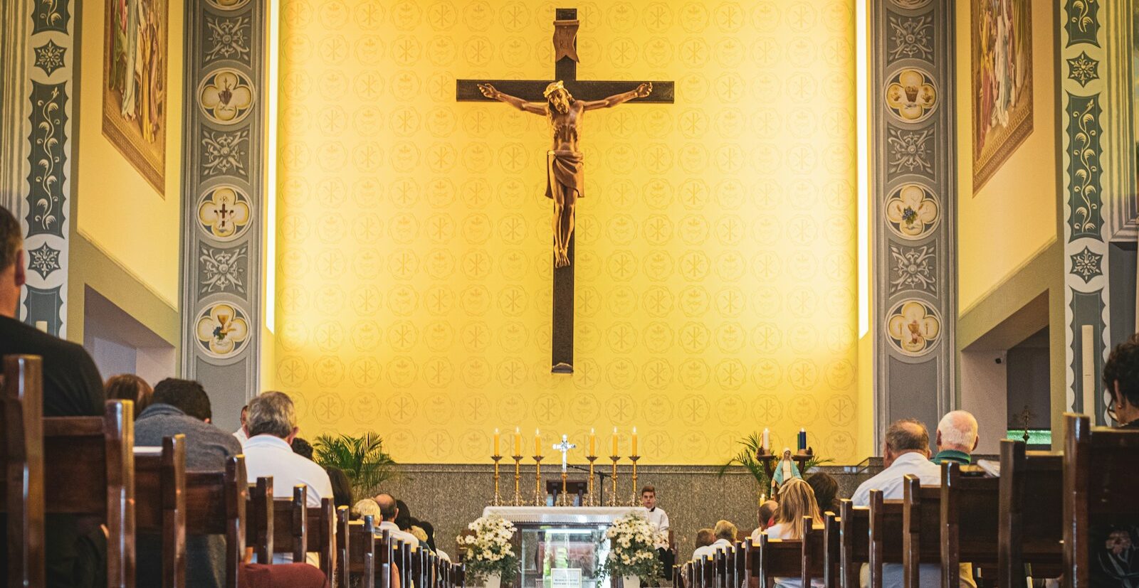 people in cathedral