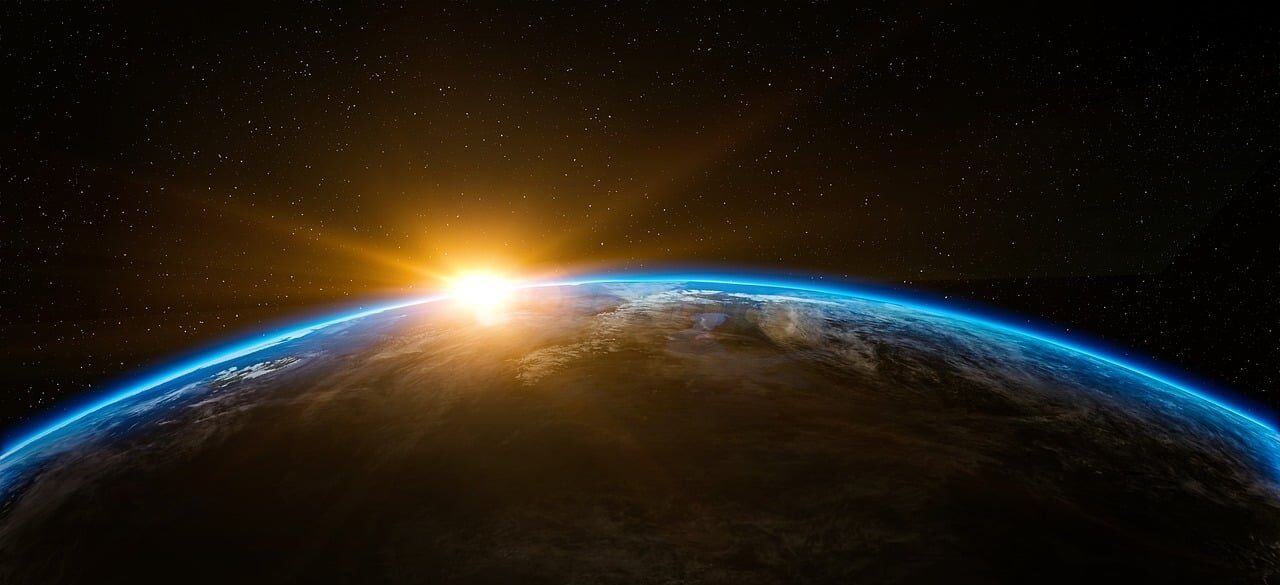 earth, space, sunlight, sun rays, sunrise, sunshine, flare, world, planet, nature, outer space, universe, galaxy, cosmos, space wallpaper, space background, background