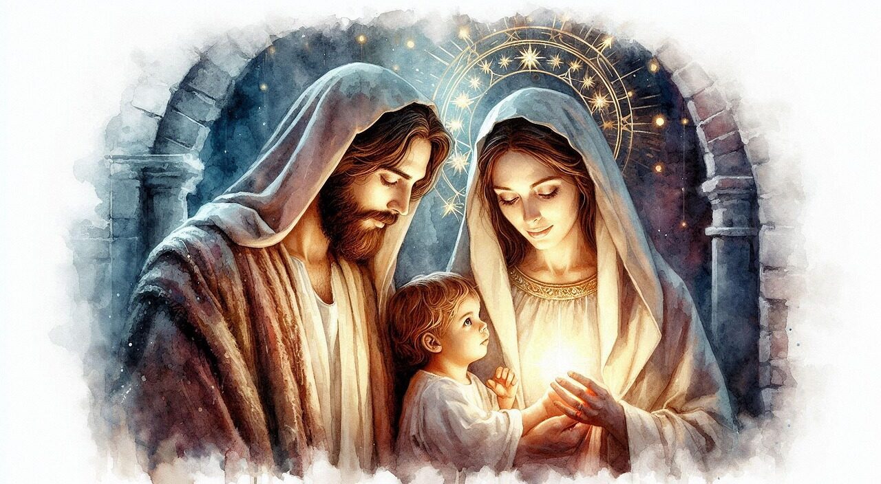 ai generated, christmas, the holy family, christ child, christmas eve, family party, christmas story, christmas crib figures, winter