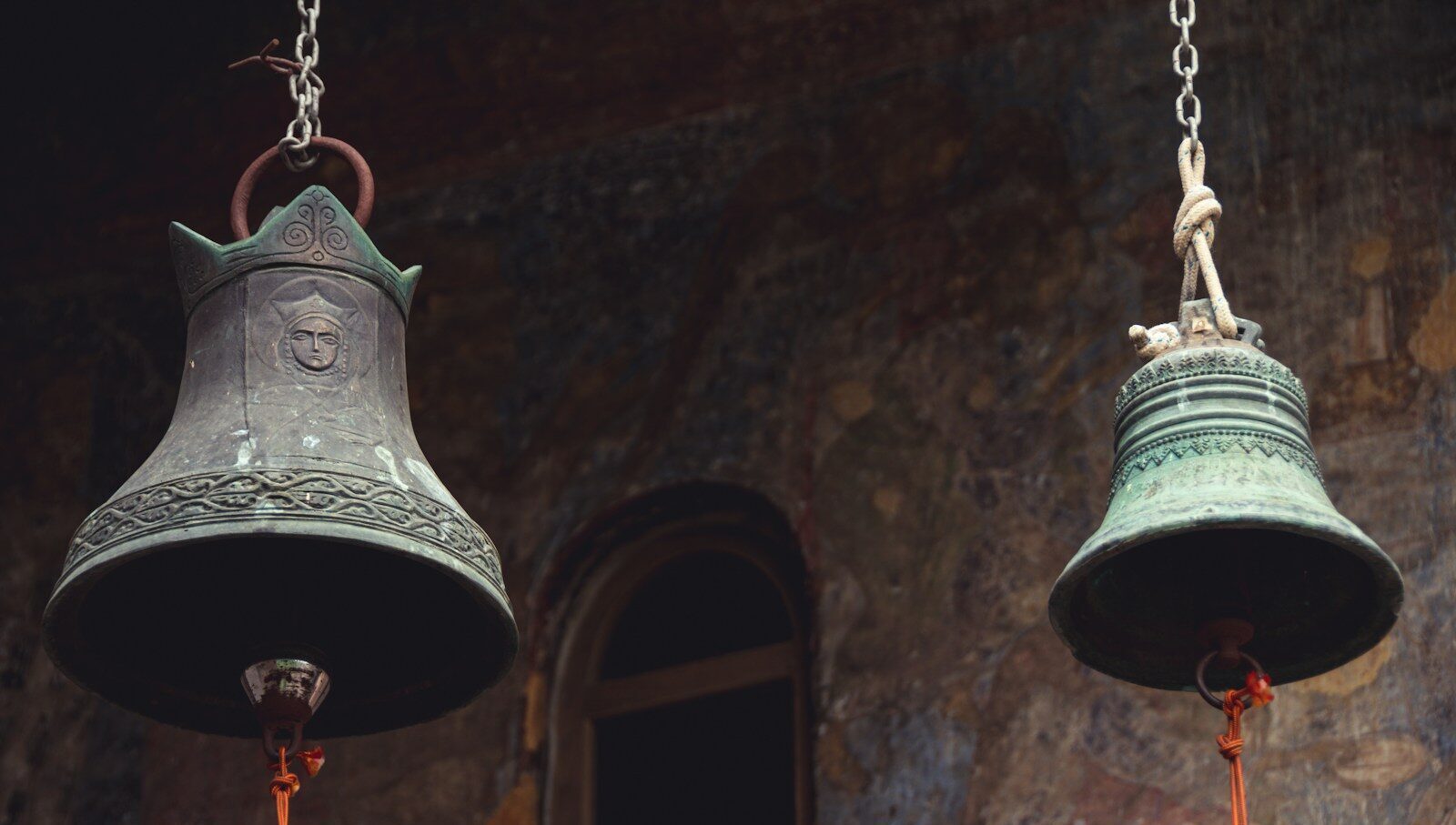 a group of bells from a chain