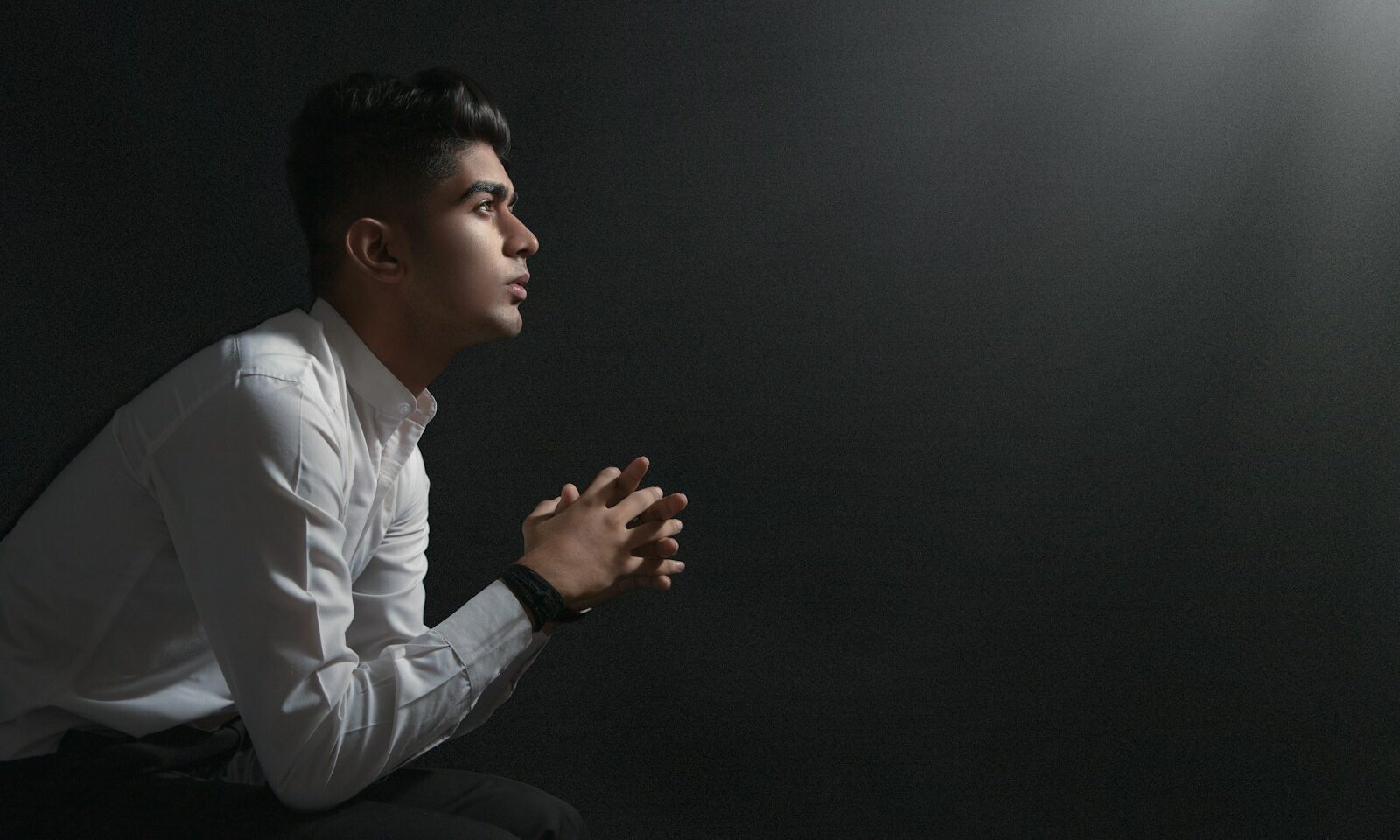 man in white dress shirt