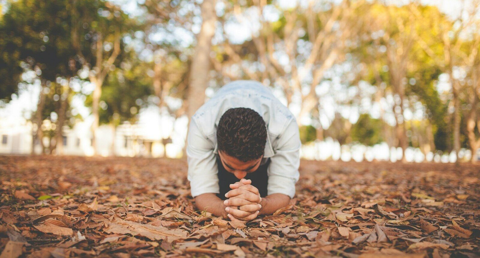 man kneeling