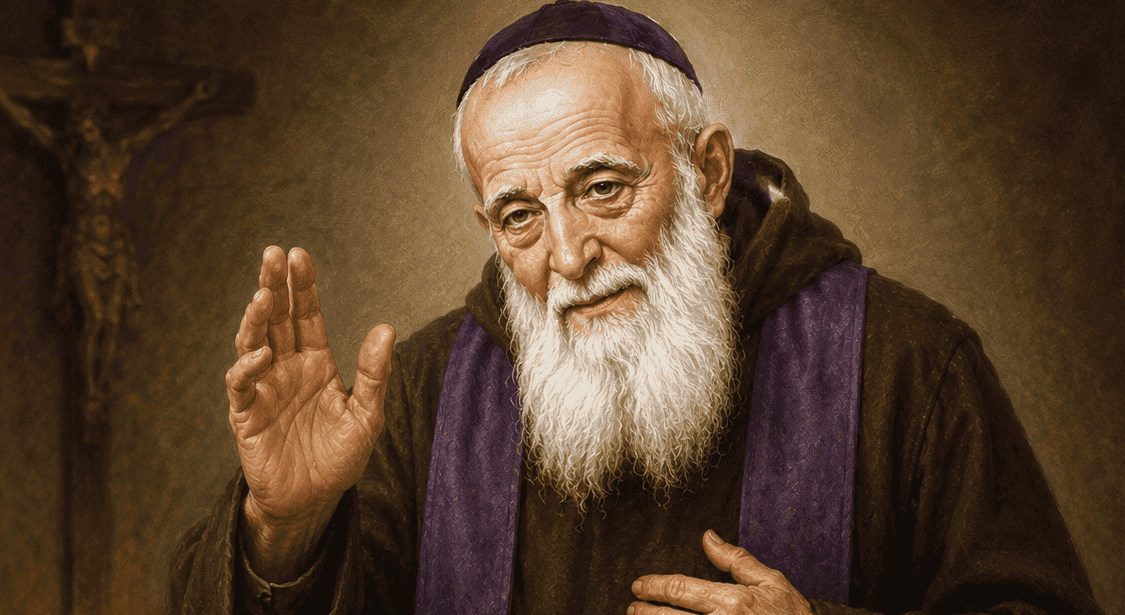 Sveti Leopold Mandić daje blagoslov vjernicima